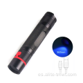 UV 365nm Blacklight recargable de luz flash antorcha